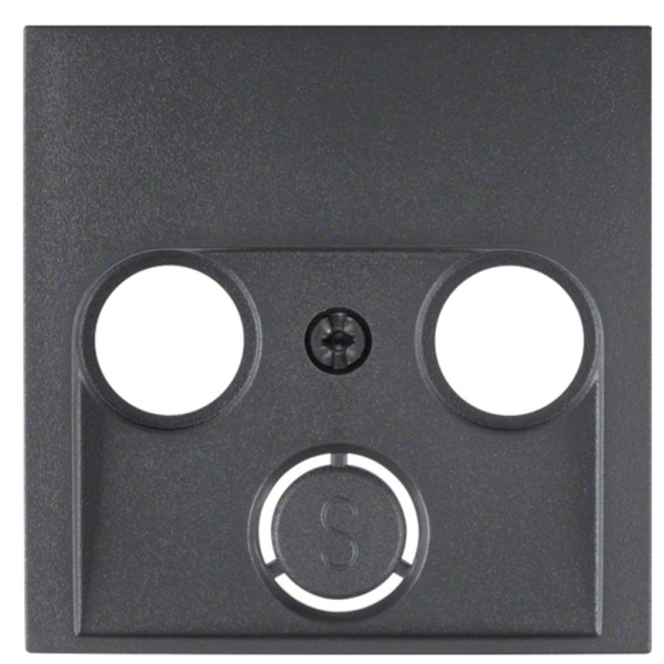 Накладка для антенной розетки 2/3 отверстия, антрацит Berker B.3/B.7