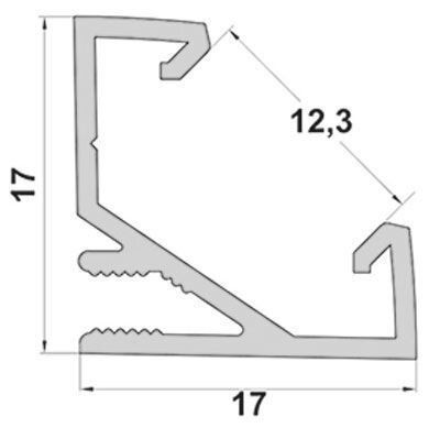 LED-профиль угловой анодированный эконом, 2 метра (ЛПУ17е_1) - фото №1