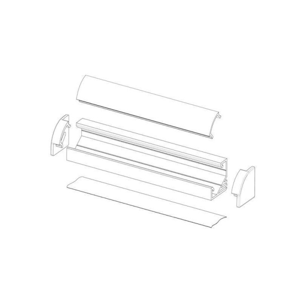 LED-профиль угловой анодированный эконом, 2 метра (ЛПУ17е_1) - фото №2