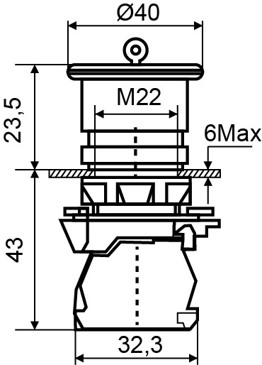 Кнопка-грибок Аско-Укрем TB5-AS542 (A0140010163) - фото №5