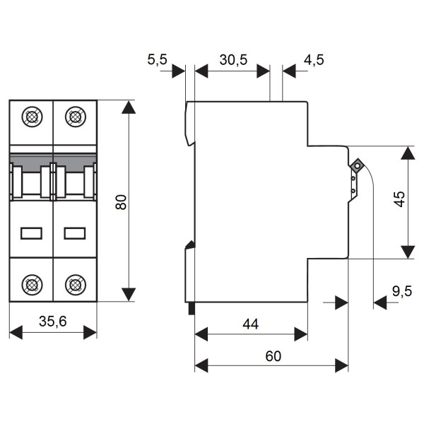 Автоматический выключатель Schrack Technik BM015204-- 500В DC 4А С - фото №1