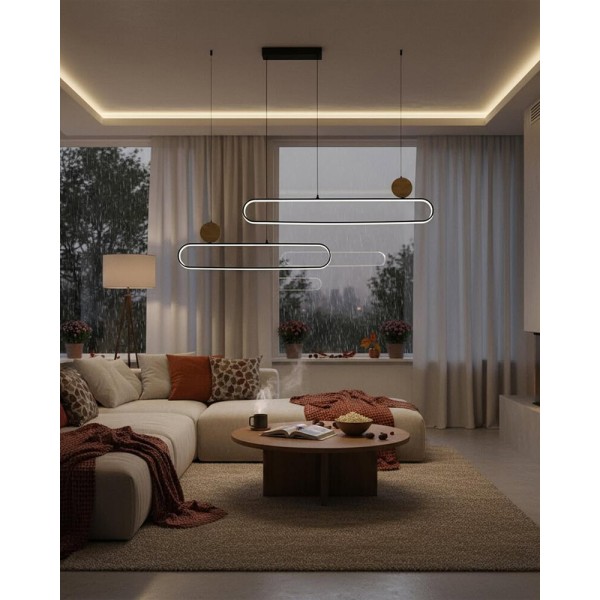 Подвесной светильник, люстра Goldlux 333889 Florentyna LED 1x48W 4000K 6000Lm IP20 черный - фото №1