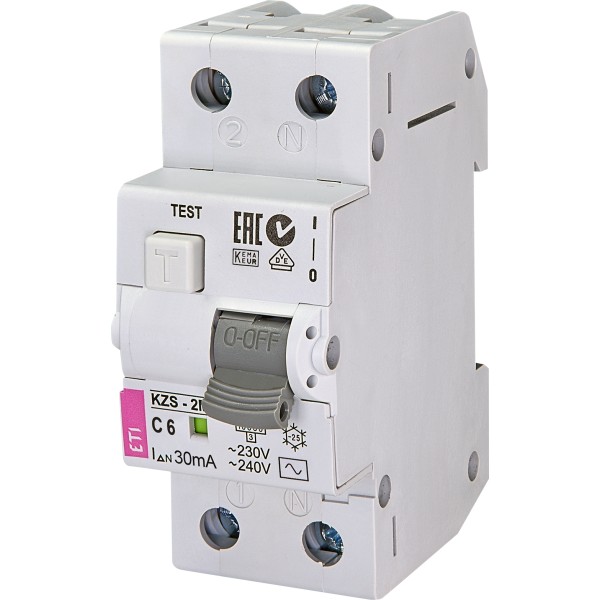 Автомат дифференциальный ETI KZS-2M 6А/30мА