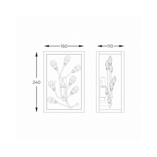 Бра, настінний світильник Zuma Line W0578-01A-B5TF Spring G9 1x33W IP20 Bk - фото №1
