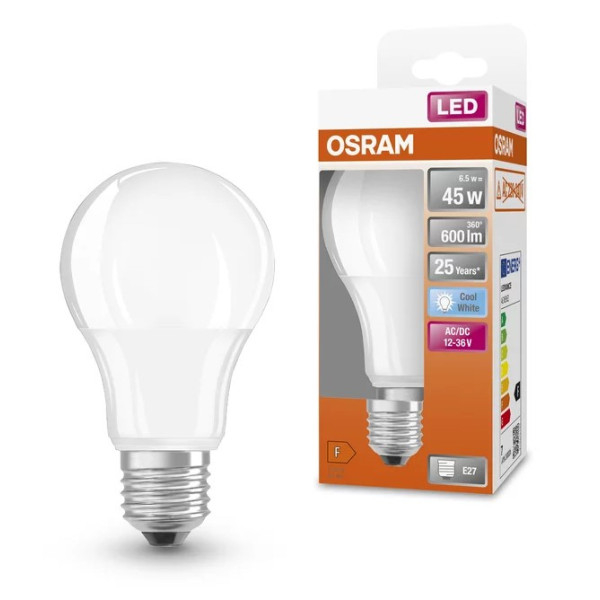 Лампа светодиодная Osram LED CL A45 6,5Вт/840 12-36В FR E27 6х1 - фото №3