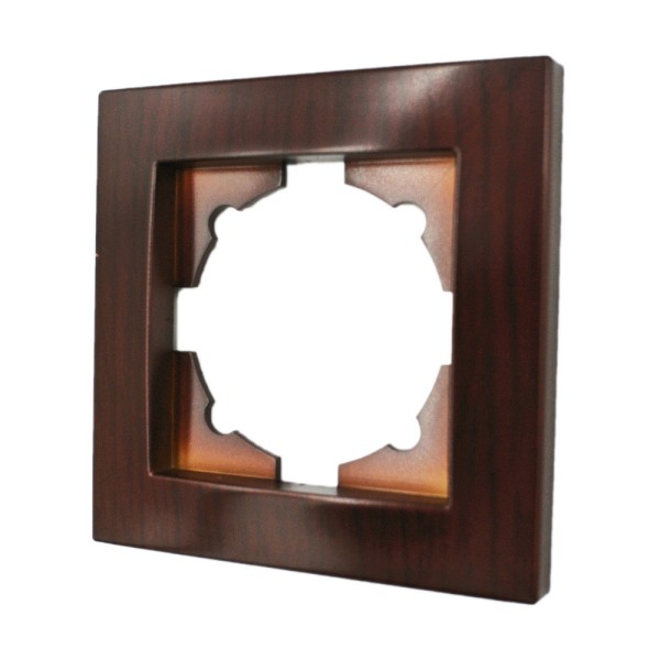 Рамка ELBI VEGA Woodline красное дерево 1-на (510-012900-271) - фото №1