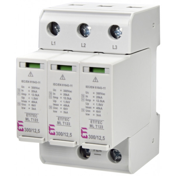 Обмежувач перенапруги ETITEC ML T123 300/12,5 3+0 3p TNC (2440665)