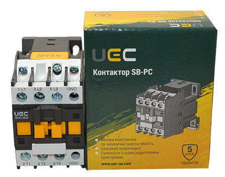 Контактор UEC SB-РC-018 18А 220В/АС3 1NO (PC1-SB-018-220-10) - фото №1