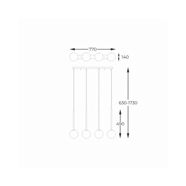Підвісний світильник, люстра Zuma Line P0574-04D-SDFZ Arcturus G9 4x4W IP20 Чорний - фото №1