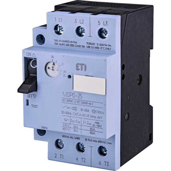 Автомат защиты двигателя ETI 004646627 MSP0-25 (11 kW 18-25A)