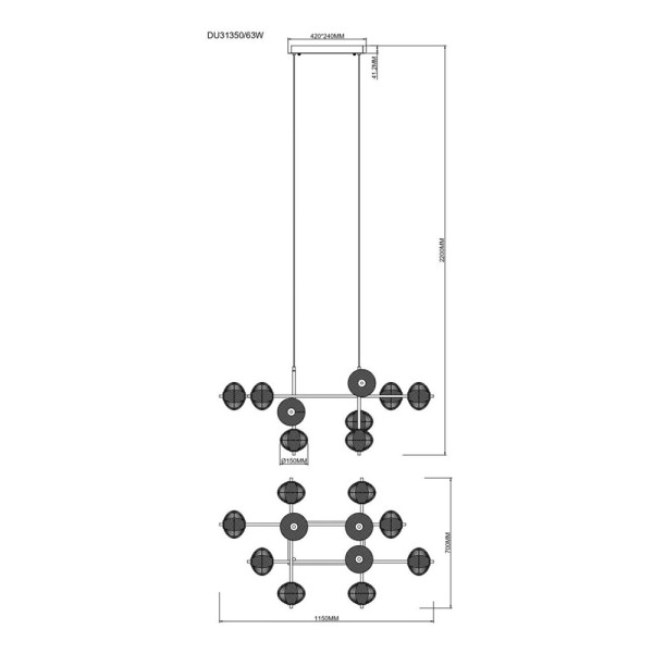 Люстра Zuma Line 5905316693470 Galatea LED 11x63W 3000K/4500K/6500K 5665Lm IP20 золотая - фото №3