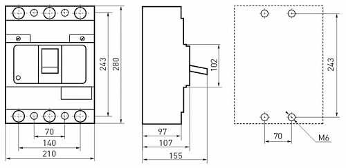 Силовой автоматический выключатель E.Next e.industrial.ukm.630SL.630 3р 630А (i0660021) - фото №1