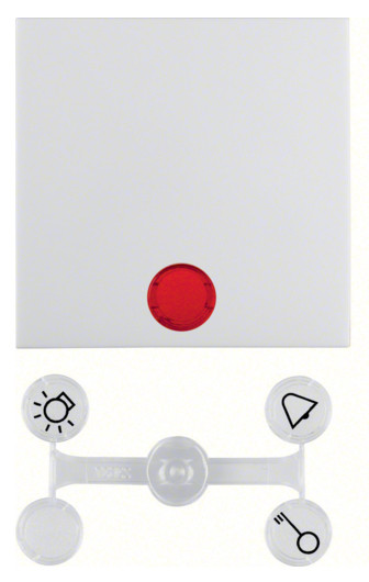 Одинарна клавіша вимикача Berker S.1/Bx 16298999 з лінзою (полярна білизна) - фото №1