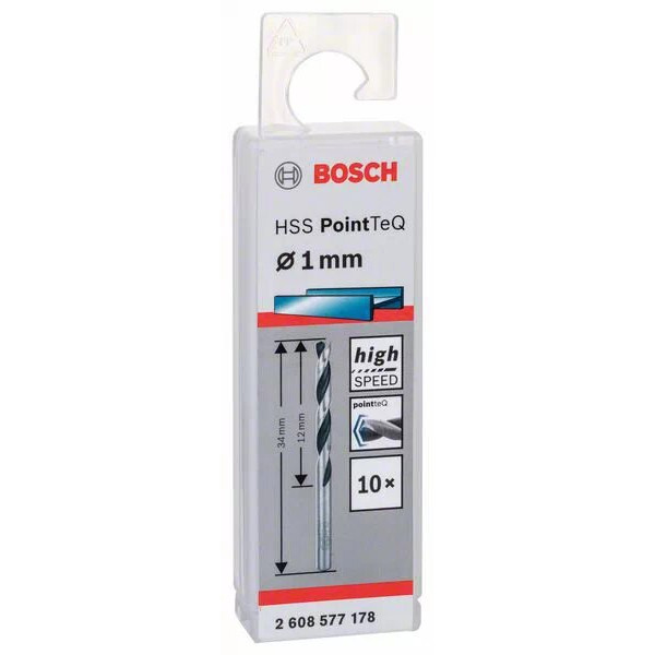 Сверла Bosch 2608577178 PointTeQ Svyerl HSS 1,0мм (10шт) - фото №1