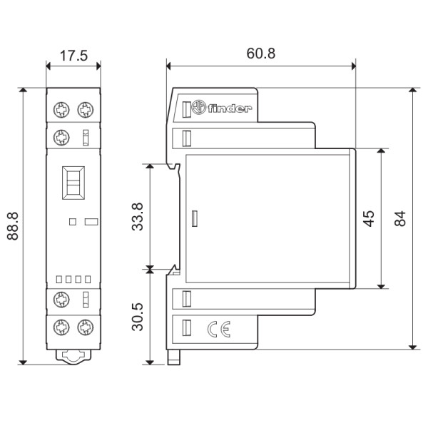 Контактор Finder 2NO 25A 24В AC/DC (223200244320) - фото №2