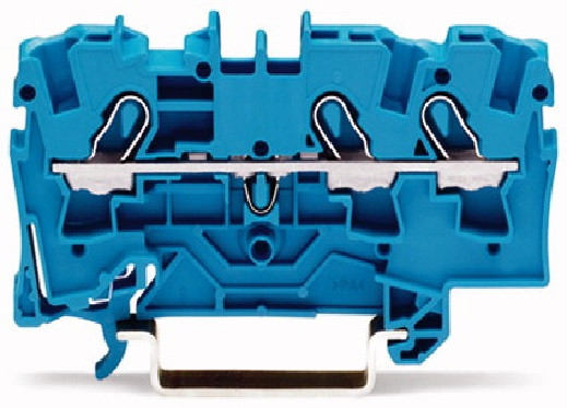 Пружинная наборная клемма Wago 2000-1304 на DIN-рейку 1,0мм² (синяя)