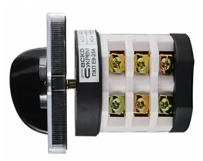 Пакетный переключатель Аско-Укрем ПКП Е9 3.833 A0110010016 (1-0-2 3 полюса) - фото №1