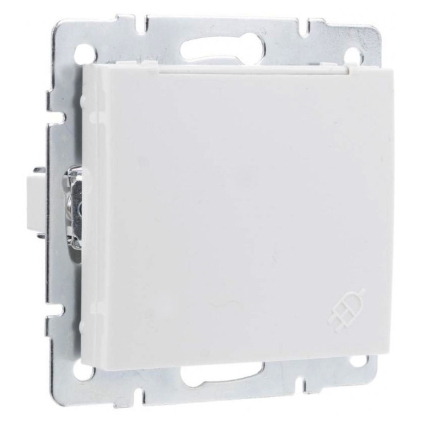 Розетка Lezard Rain (703-0288-123B) з кришкою із з/к ПБТ (біла) - фото №1