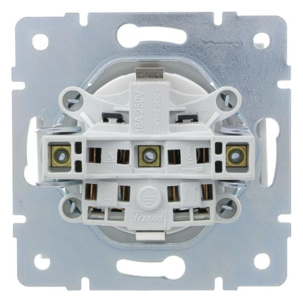 Розетка Lezard Rain (703-0288-123B) з кришкою із з/к ПБТ (біла) - фото №4
