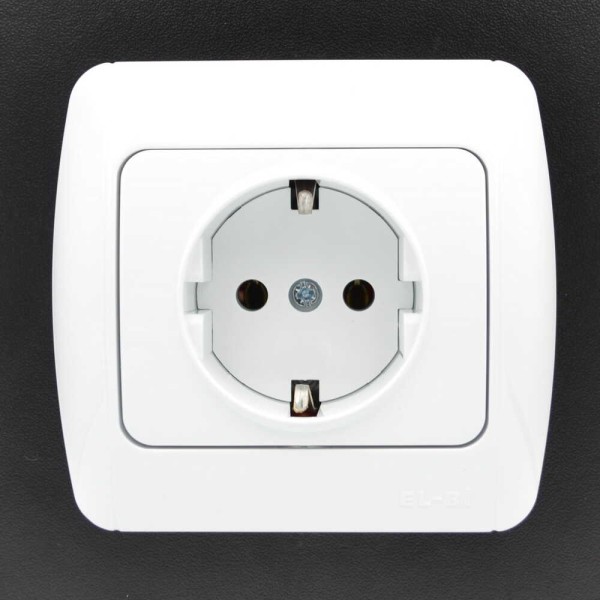 Розетка ELBI ZIRVE Fixline белая 1-я с заземлением ( 501-010201-217 ) - фото №3