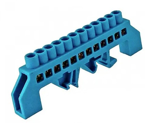 Універсальна шина TNSy ізольована «N» 2ШЛУ6х9-12 на DIN-рейку синя (TNSy5502999)