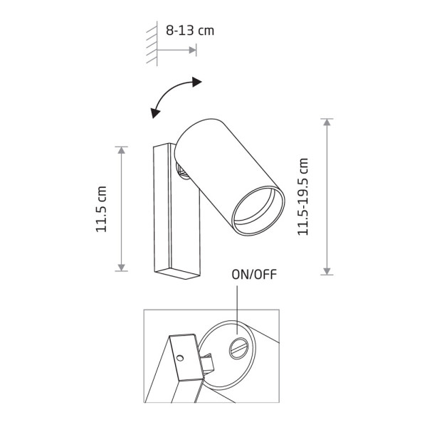 Бра, настенный светильник Nowodvorski 7764 Mono GU10 1x10W IP20 черный - фото №3
