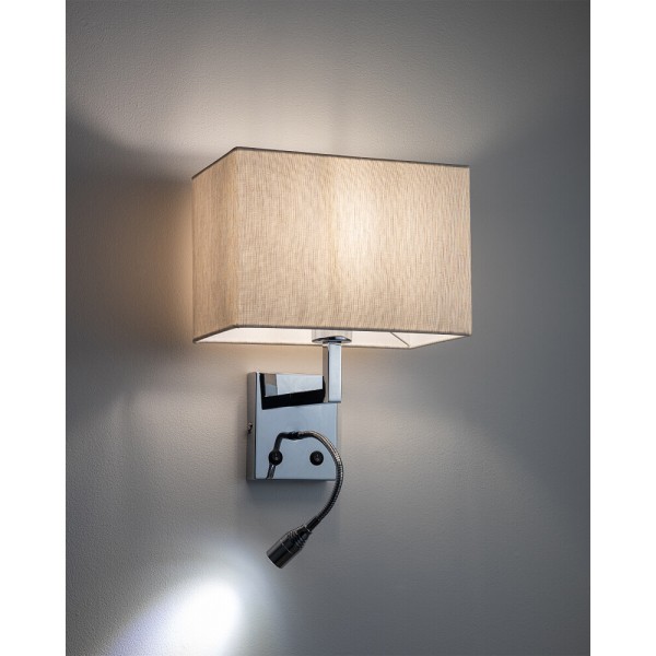 Бра, настенный светильник Nowodvorski 11785 Hotel Mood E27+LED 2x10W+2.2W 4000K IP20 светло-бежевый - фото №1