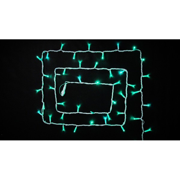 Біла вулична світлодіодна гірлянда Delux EN STRING 100LED (90016598) 10м (2х5м) IP44 (зелене світло) - фото №1