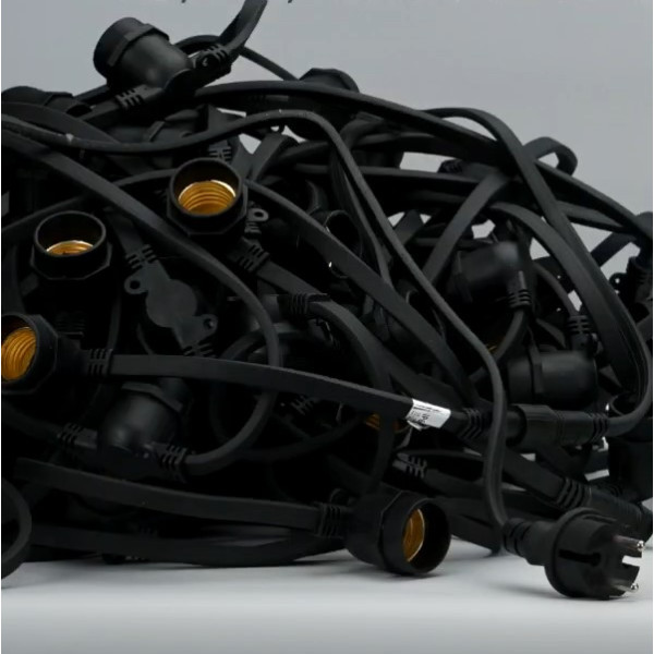 Світлодіодна гірлянда Feron CL50-50 «Белт-лайт» (6492) 230В 50м для ламп з цоколем Е27 IP65 чорний шнур - фото №2