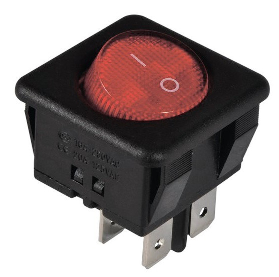 Переключатель TNSy KCD2-10-201 R/B круглый красный (TNSy5500801)