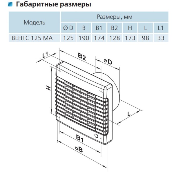 Осевой вентилятор Vents 125 МА Турбо - фото №6
