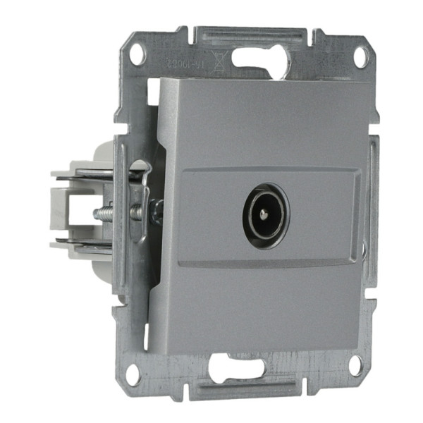 Розетка TV оконечная без рамки алюминий Asfora, EPH3200161 - фото №1