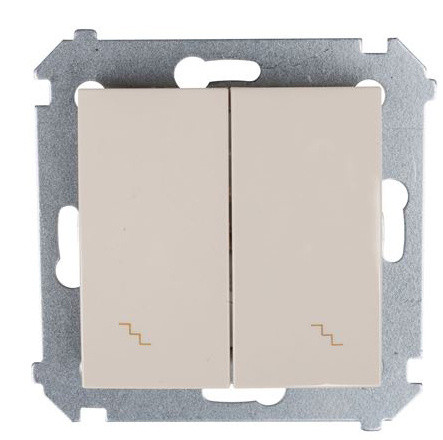 Двокнопковий прохідний вимикач Kontakt Simon Simon 54 Premium DW6/2.01/41 (кремовий)