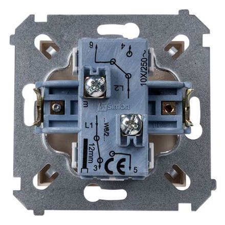 Двокнопковий прохідний вимикач Kontakt Simon Simon 54 Premium DW6/2.01/41 (кремовий) - фото №1