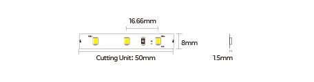 LED стрічка COLORS 60-2835-12V-IP20 4,4W 500Lm 6000K 5м (DJ60-12V-8mm-W) - фото №1