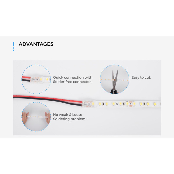 LED стрічка COLORS 60-2835-12V-IP20 4,4W 500Lm 6000K 5м (DJ60-12V-8mm-W) - фото №4