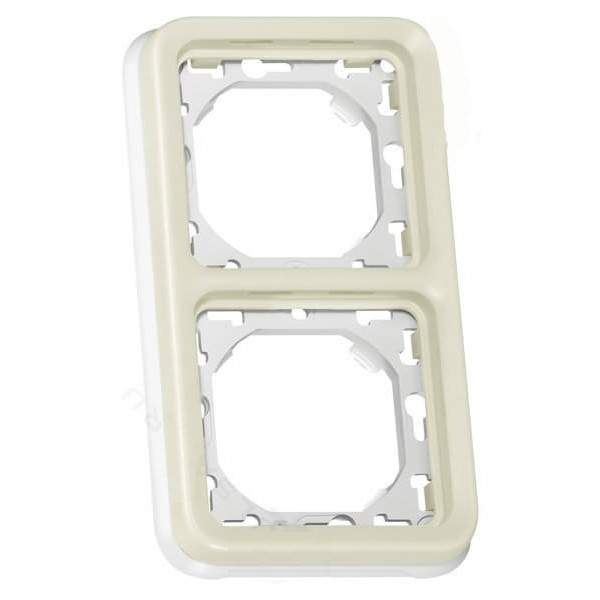Рамка 2-местная вертикальная белая Legrand