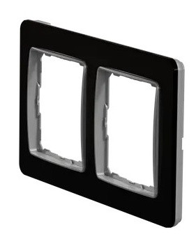Рамка двойная Schneider Electric Sedna Elements искусственное черное стекло SDD361802 - фото №4