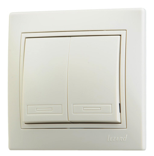 Вимикач 2-кл. кремовий Mira, Lezard