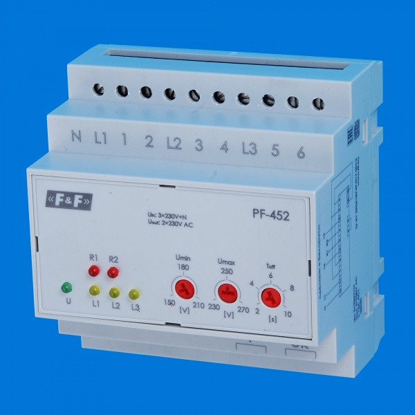 Автоматичний перемикач фаз F&F PF-452 3х400В+N 16А - фото №4