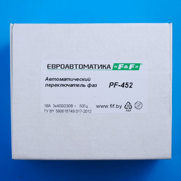 Автоматичний перемикач фаз F&F PF-452 3х400В+N 16А - фото №7