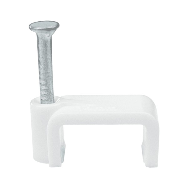 Скоба кабельна 12мм плоска біла СКІМ ( С1221006 )