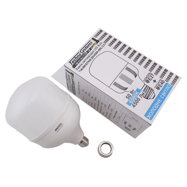 Светодиодная лампа TNSy LED Bulb-T140-50W-E27-E40-220V-6500K-5250L GOLDEN (TNSy5000046) - фото №3