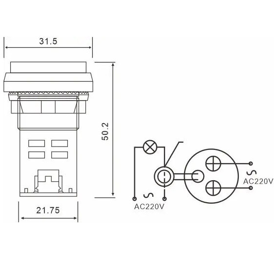 Вимірювальний цифровий пристрій TOSUNlux AD22-SAV 0-100A 50-500В клас точності 2,5 зелений (6931934234985) - фото №1