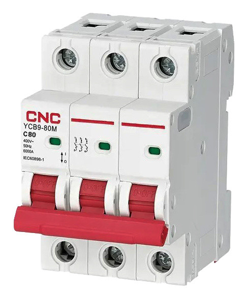 Модульный автоматический выключатель CNC YCB9-80M 3Р 80А 6кА С (Б00038289)