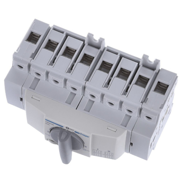 Перемикач Hager HIM406 I-0-II 63А 400/690В 4P 8м - фото №4