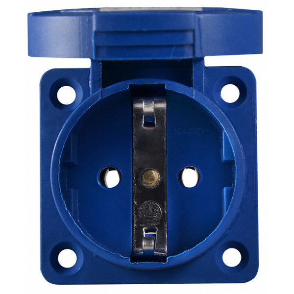 Силовой разъем Аско-Укрем ГВ 16А/2 (220В) 2Р+РЕ (312) (A0080030012) - фото №2