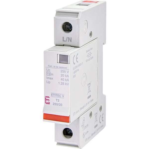 Ограничитель перенапряжения ETI 002442952 ETITEC V T2 255/20 (1+0)