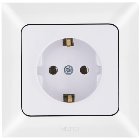 Розетка NE-AD ARAS 93-110-08 з з/к біла