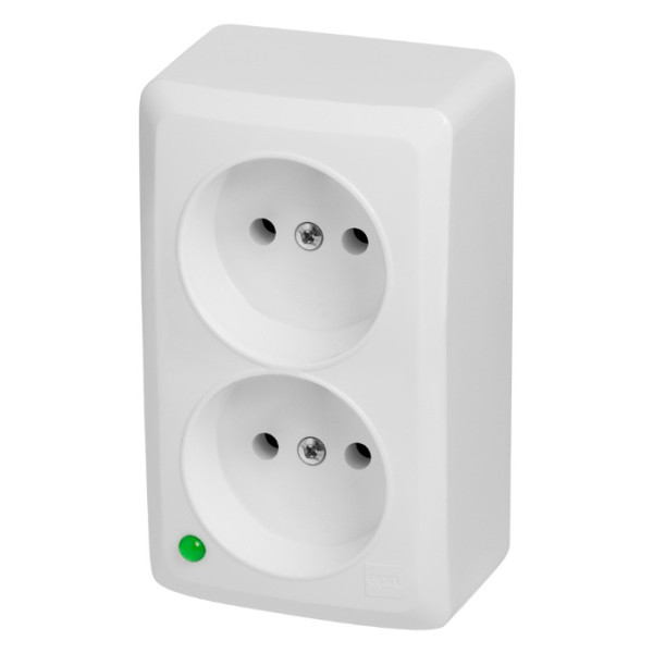 Двомісна розетка Elektro-Plast Berg 3744-00 (біла)